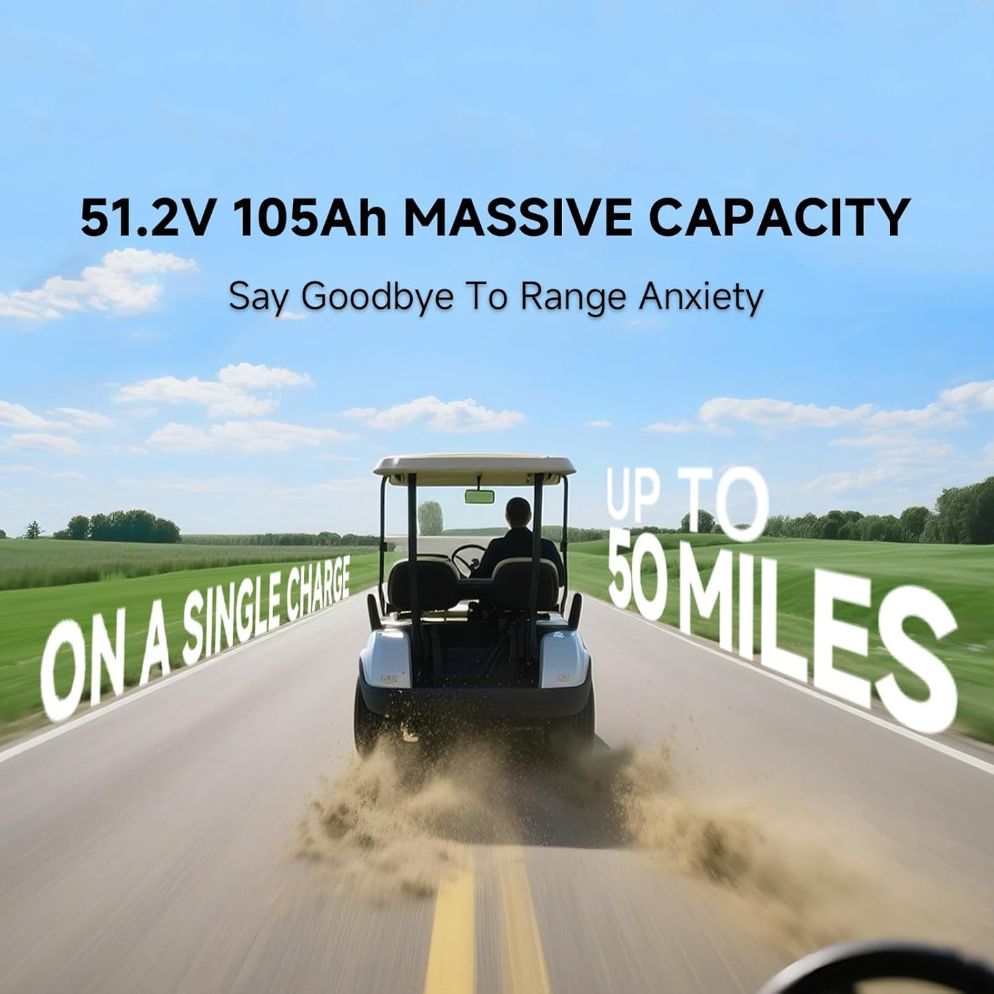 48V 51.2V 105AH Metal Case LifePo4 Golf Cart Li-ion Battery, 5376wh 10.24kw Smart BMS Bluetooth LFP Lithium battery with 20A charger For Golf Carts