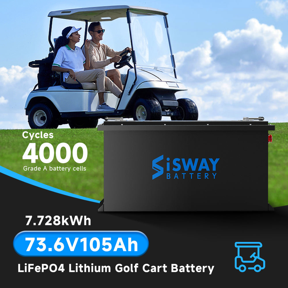 Smart 72V 105Ah Lithium Golf Cart Battery, 73.6 Volt 7728Wh 14.72kW Metal case LifePO4 Battery For Golf Cart