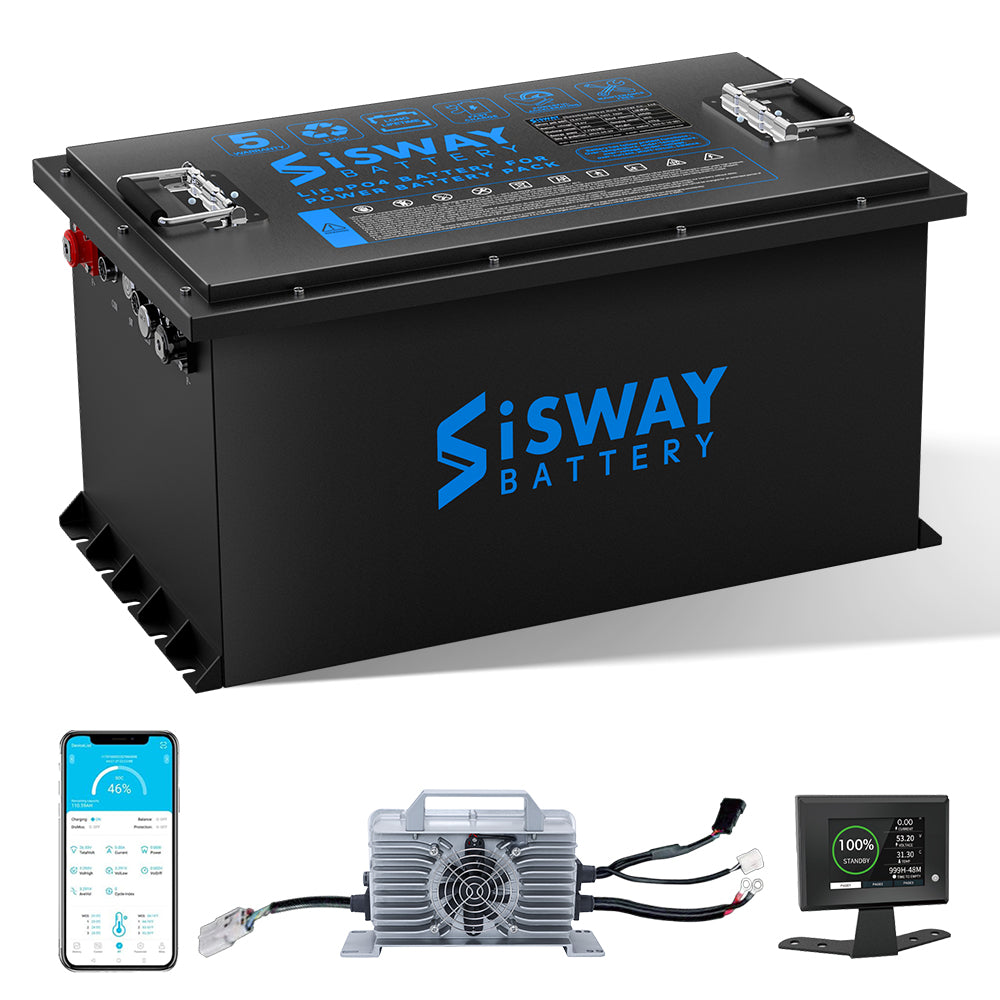 Smart 72V 105Ah Lithium Golf Cart Battery, 73.6 Volt 7728Wh 14.72kW Metal case LifePO4 Battery For Golf Cart