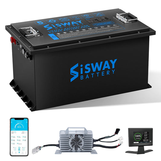 Smart 72V 105Ah Lithium Golf Cart Battery, 73.6 Volt 7728Wh 14.72kW Metal case LifePO4 Battery For Golf Cart
